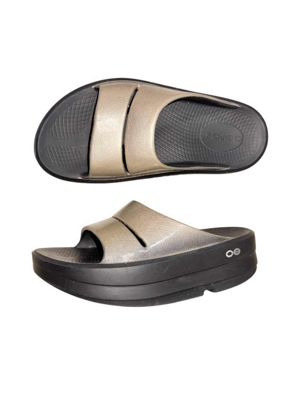 OOFOS OOMEGA OOAHH LUXE Platform Luxe recovery sandals women’s shoes size 37 6